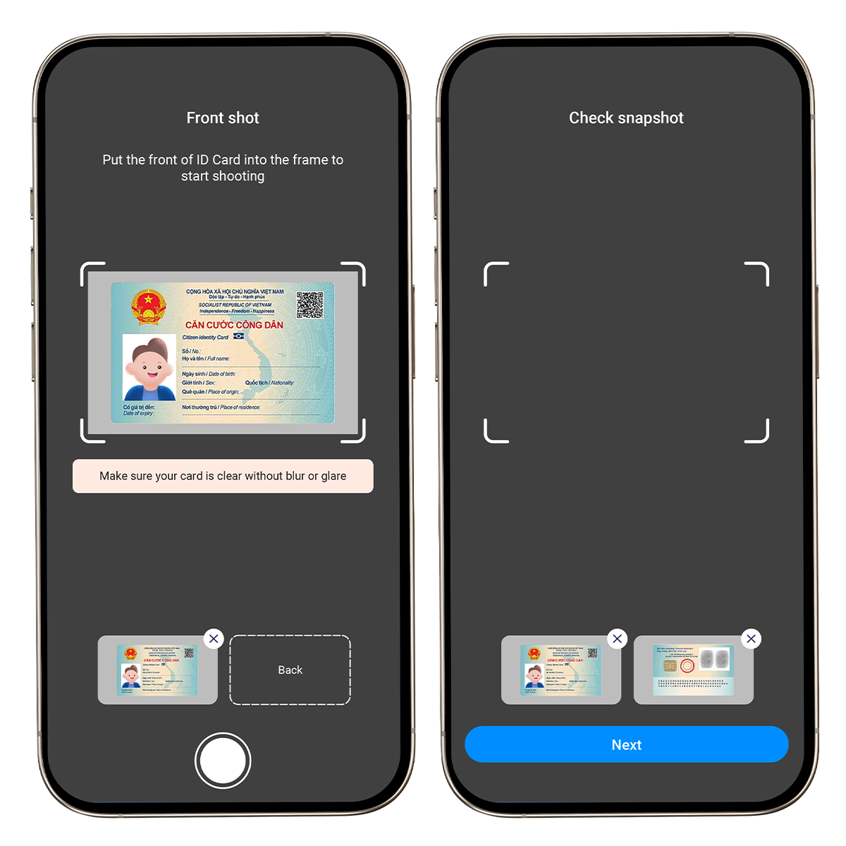 /Capture images of front and back of ID/Citizen ID Card