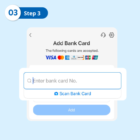 Enter card information and submit