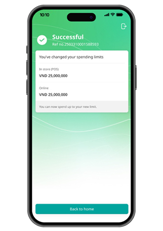 Setup card spending limit