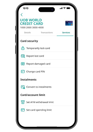 Temporarily block and unblock a card