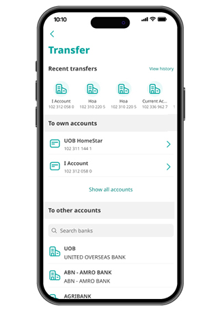 Transfer to other UOB accounts and other banks