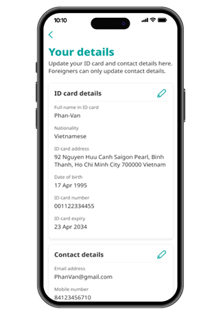 Update personal details​